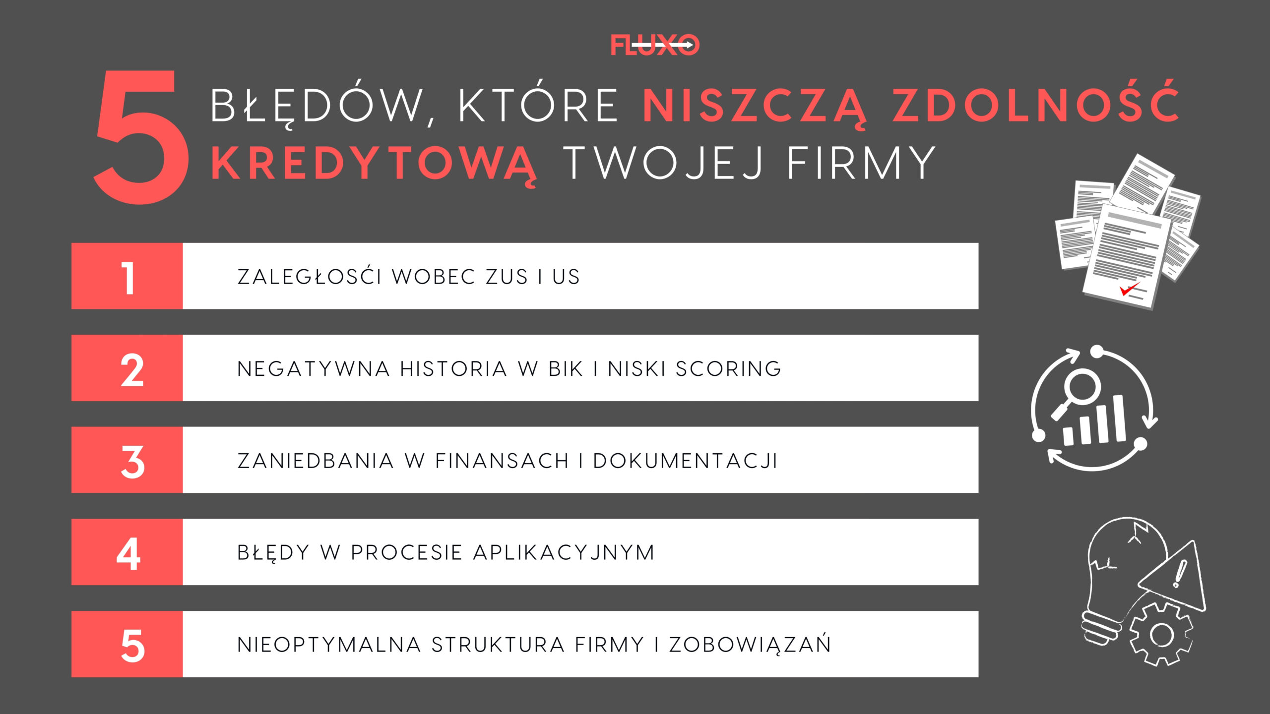 Fluxo - 5 błędów przy zdolności kredytowej - grafika
